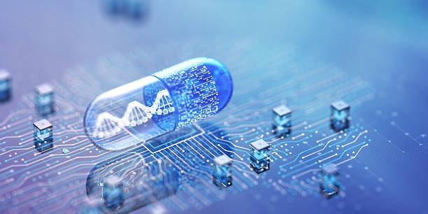 Capsule with DNA on a circuit board