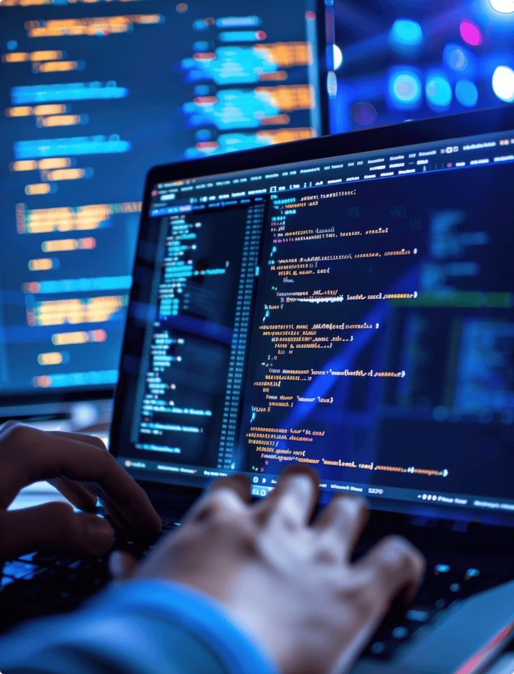Developer writing code on a laptop